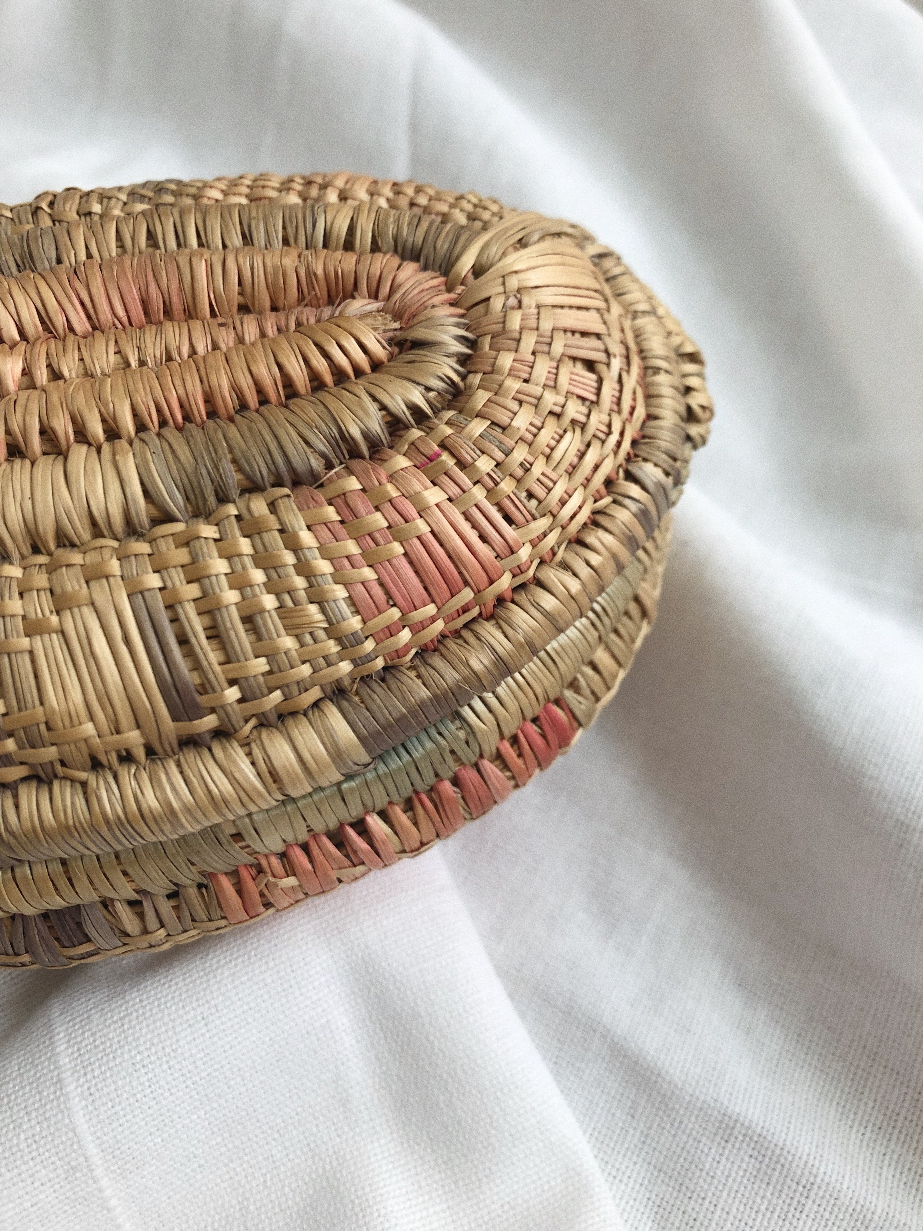 African Woven Basket with Lid