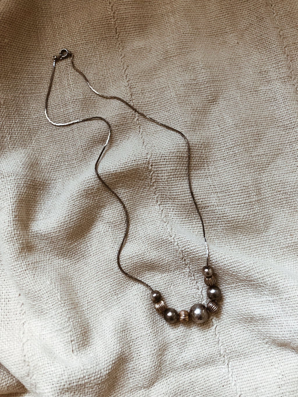 Mixed Metal Bead Necklace