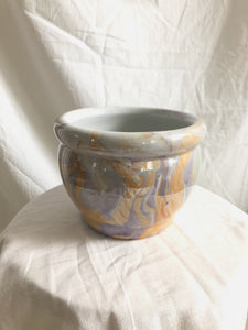 Iridescent Marbled Ceramic Pot