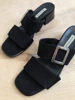 90's Buckle Detail Block Heel Sandal :: Size 8.5/9
