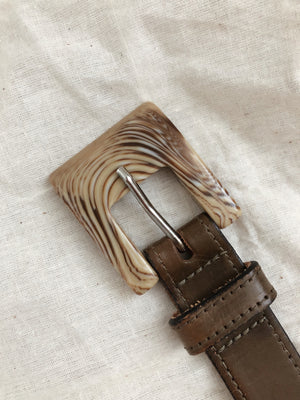 90's Resin Buckle Leather Belt