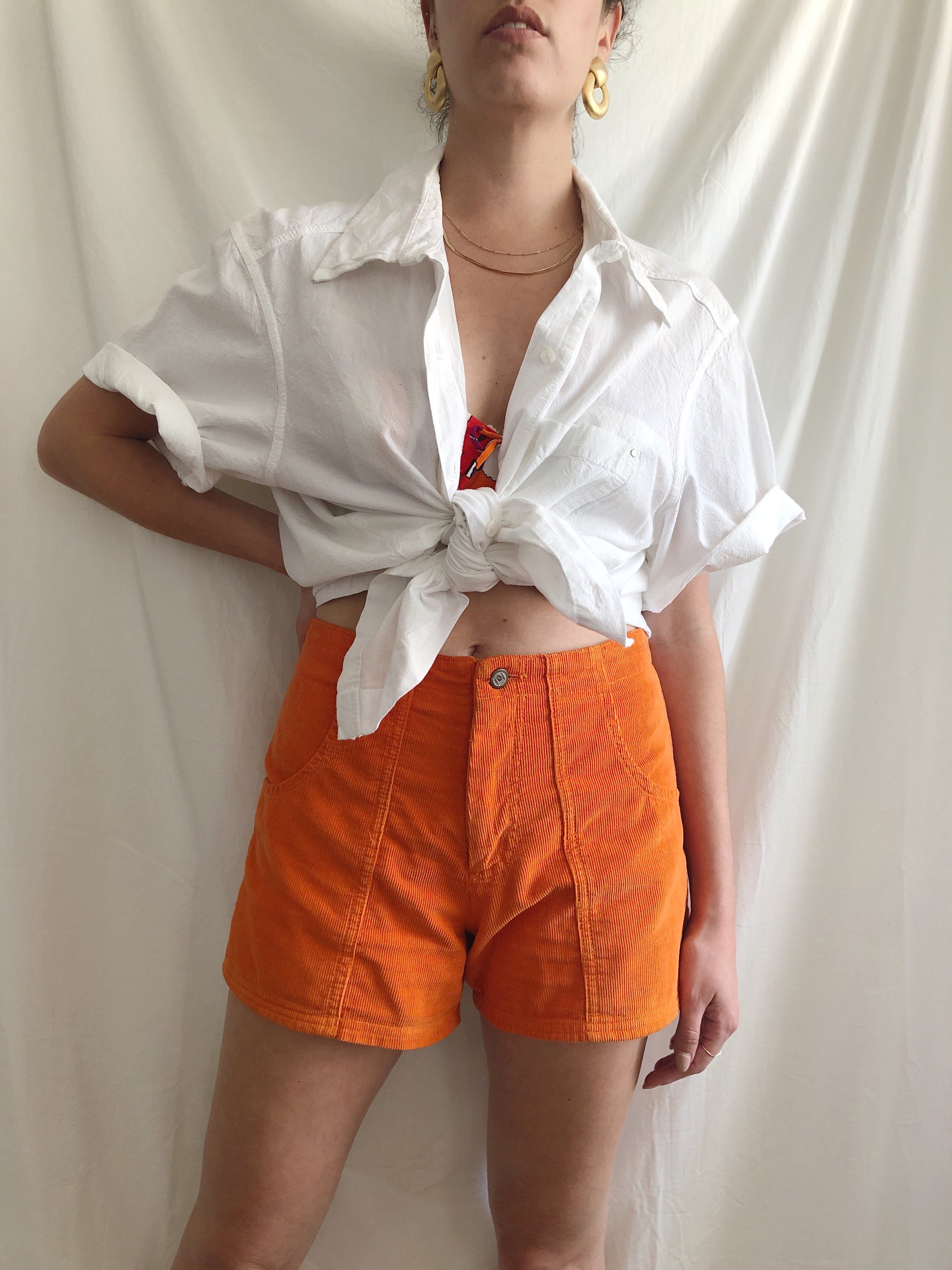 Tangerine Corduroy Short :: 28 waist