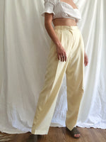 Soft Yellow Silk Trousers :: 28 waist