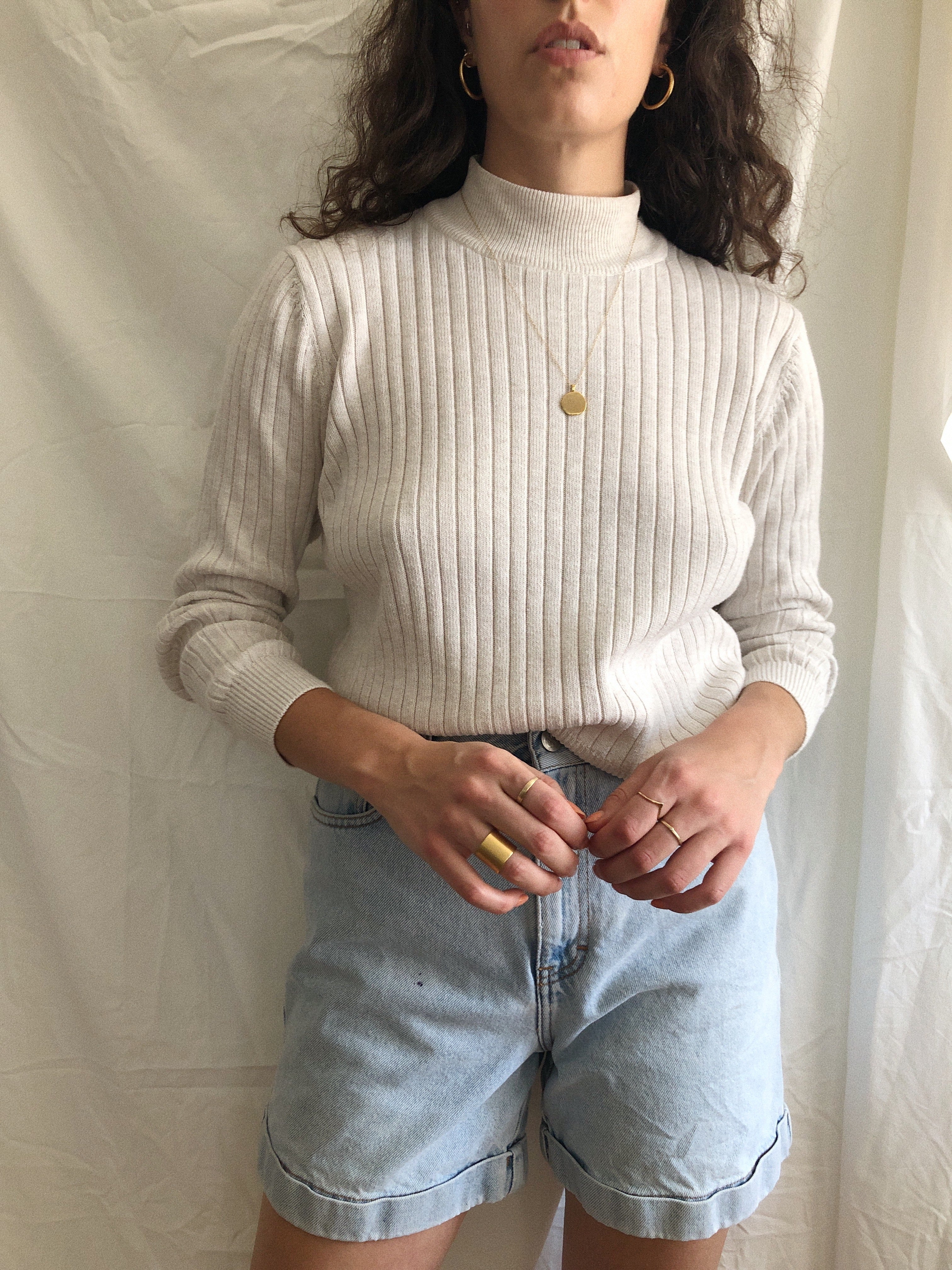 Ribbed Mock Neck Top