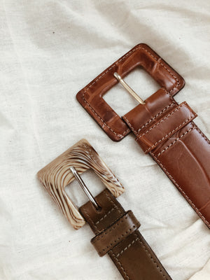 Leather Wide Belt