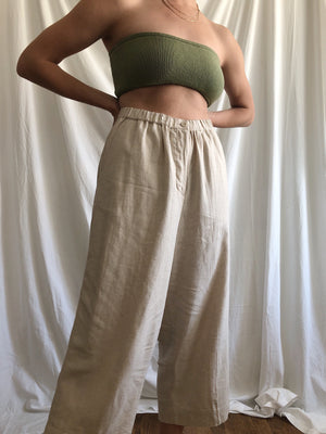 Linen Blend Cropped Trouser :: 28/29 waist