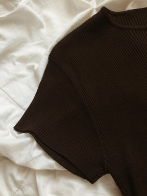 Chocolate Ribbed Knit