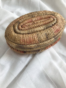 African Woven Basket with Lid