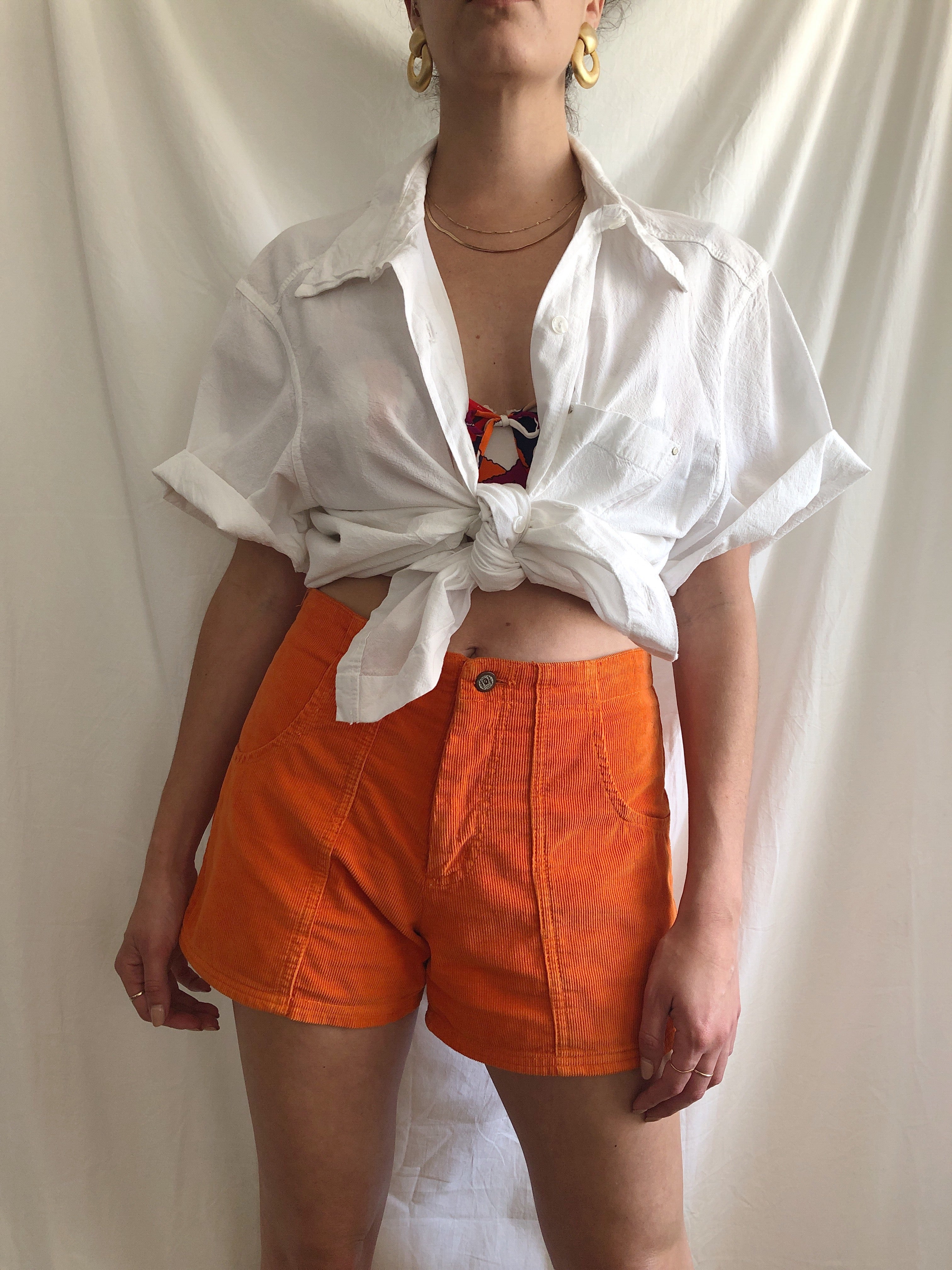 Tangerine Corduroy Short :: 28 waist