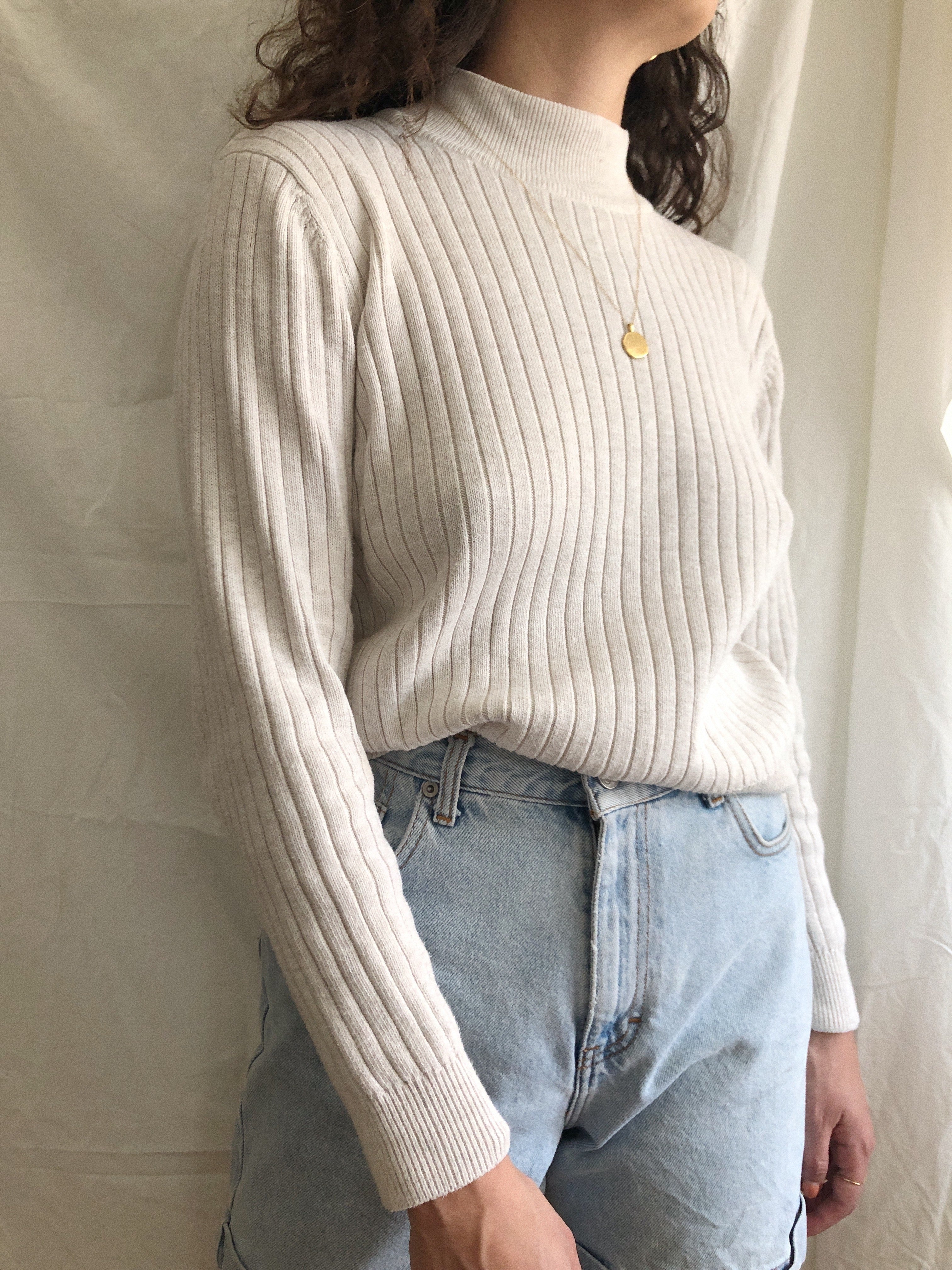 Ribbed Mock Neck Top