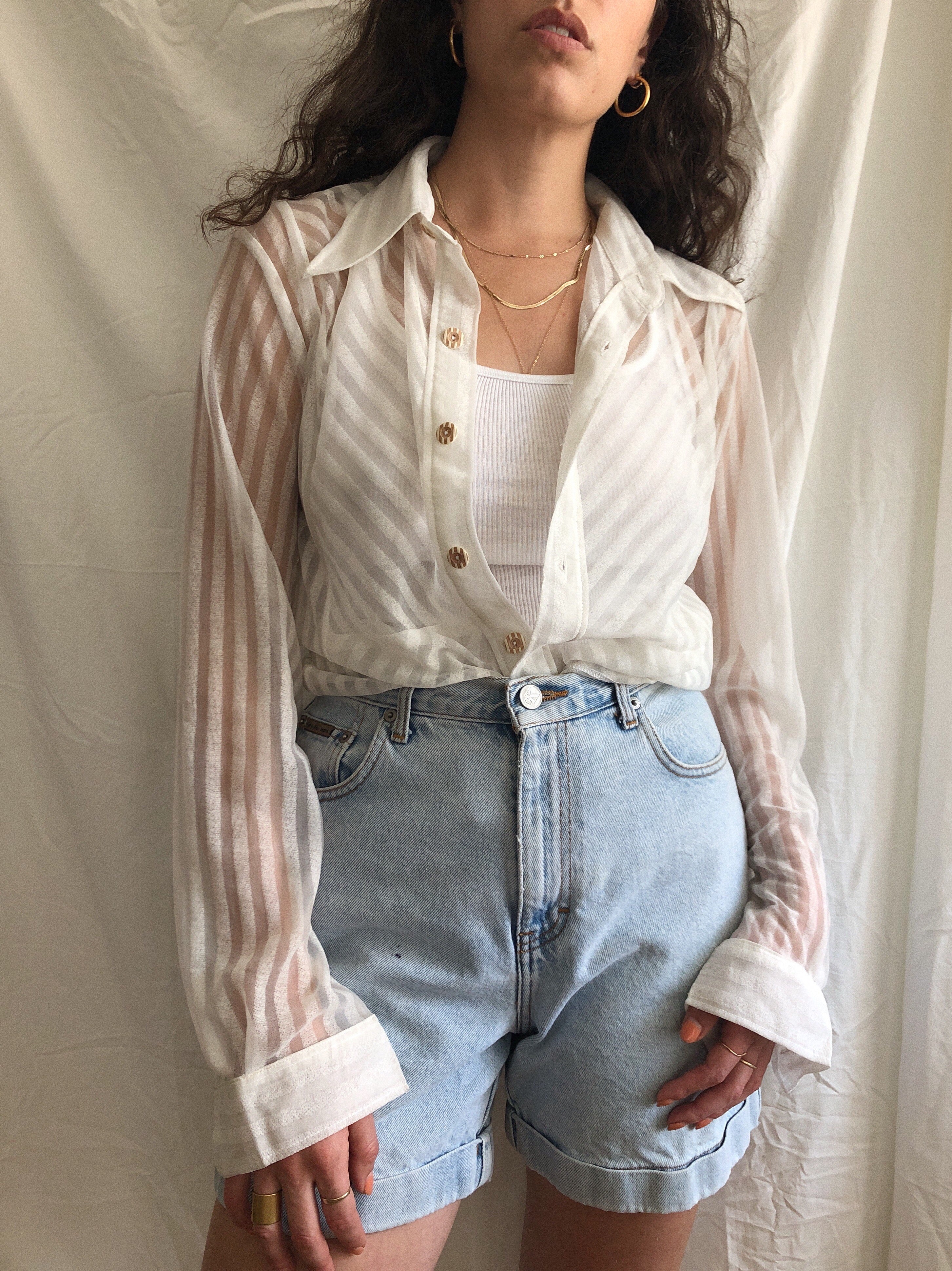 Sheer Striped Shirt