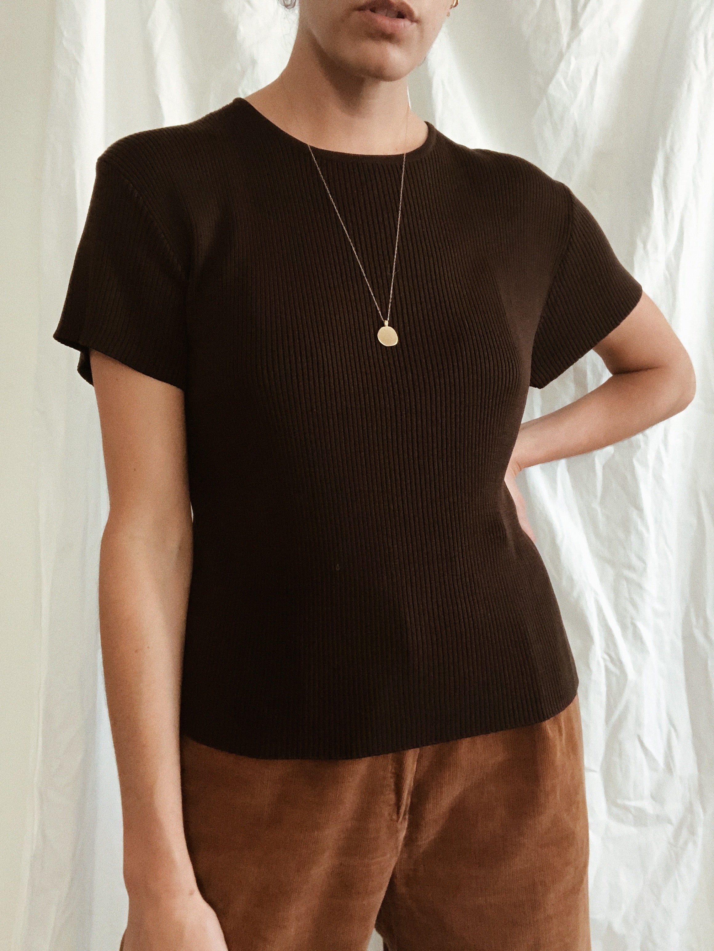 Chocolate Ribbed Knit