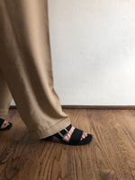 90's Buckle Detail Block Heel Sandal :: Size 8.5/9