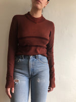 70's Terry Detail Long Sleeve Knit Top