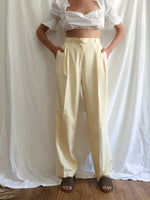 Soft Yellow Silk Trousers :: 28 waist