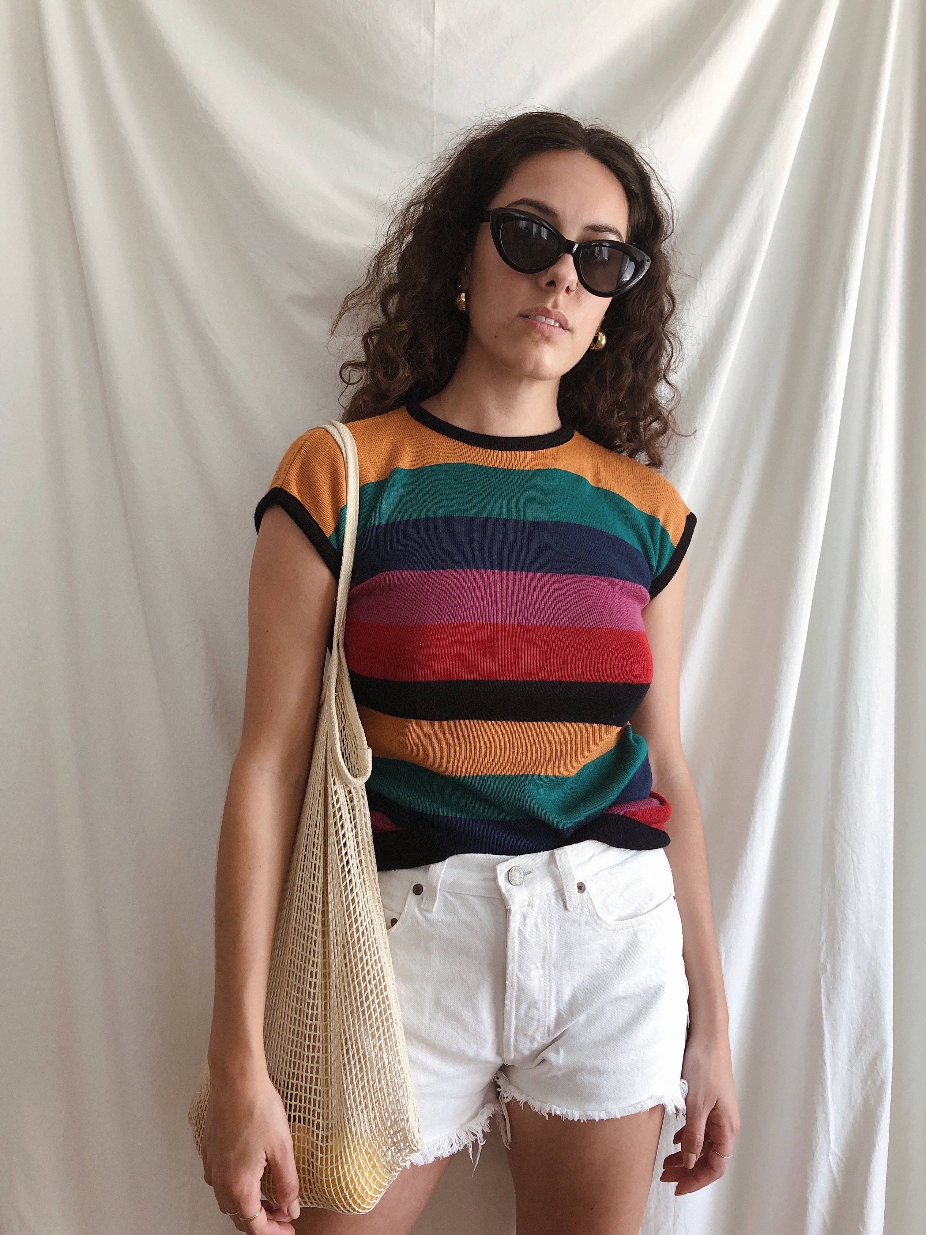 70's Striped Knit Top