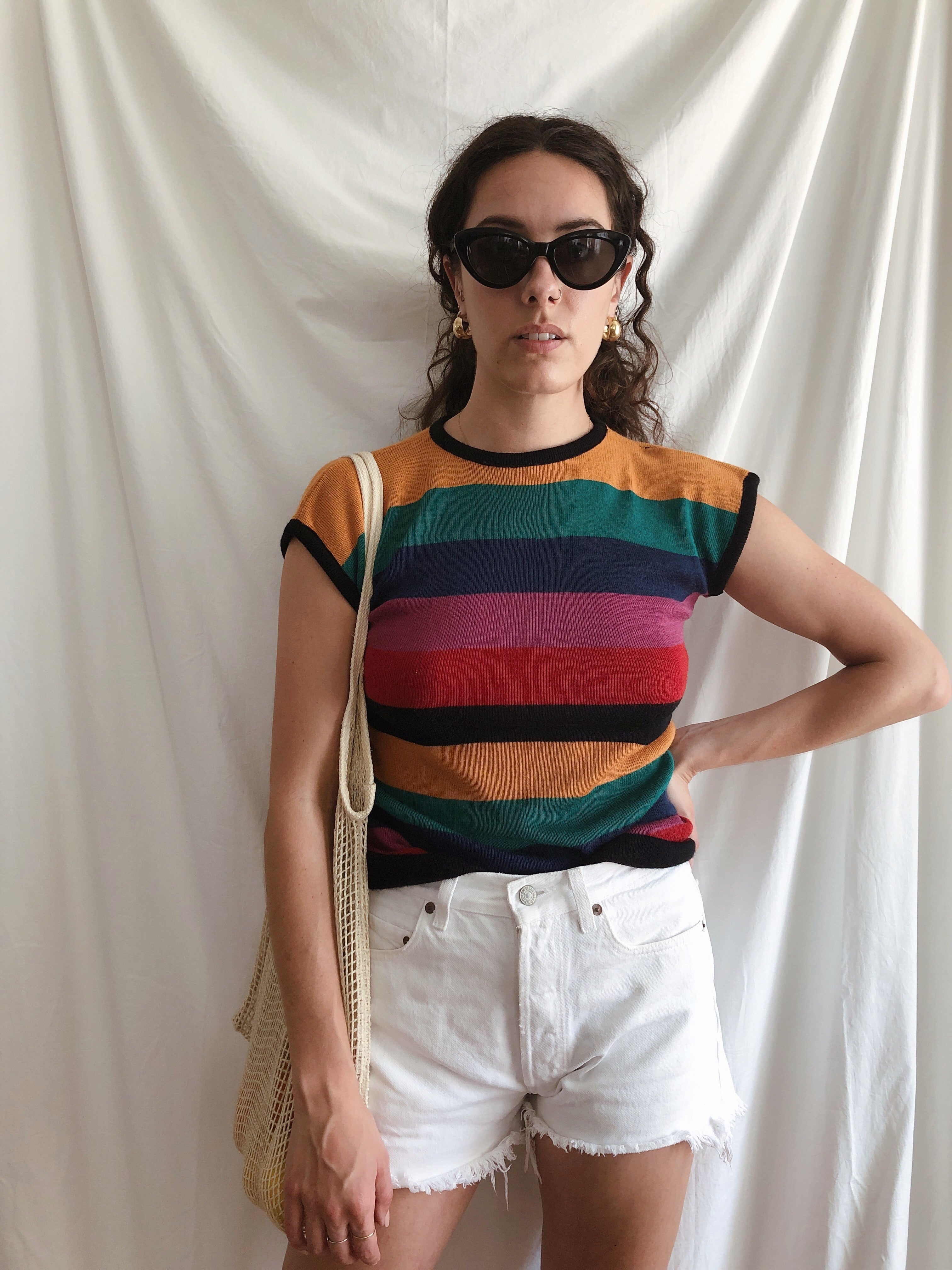 70's Striped Knit Top