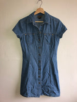 90's Button Front Denim Dress