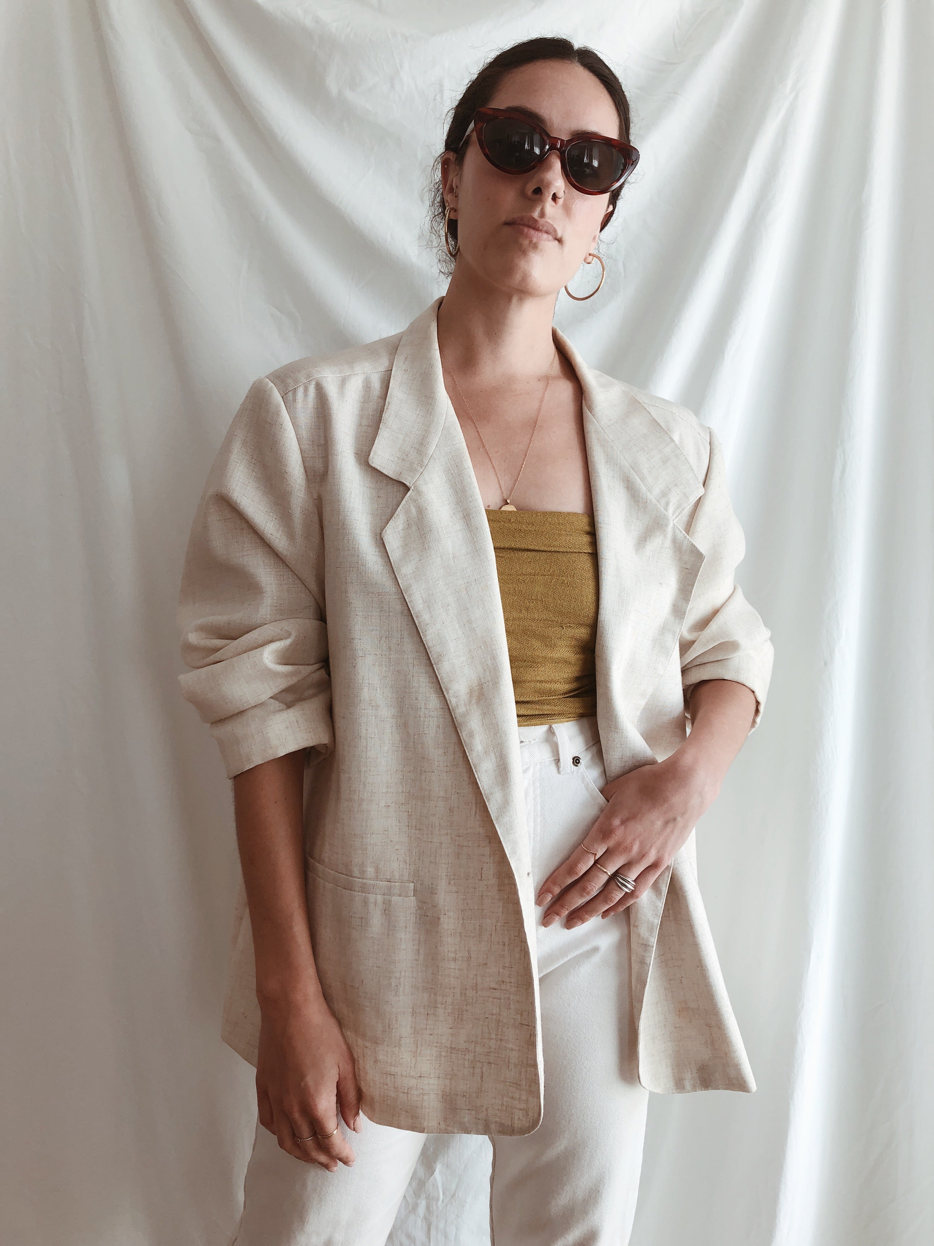 Sand Linen Blazer