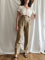 Olive Linen Trouser :: 27 waist